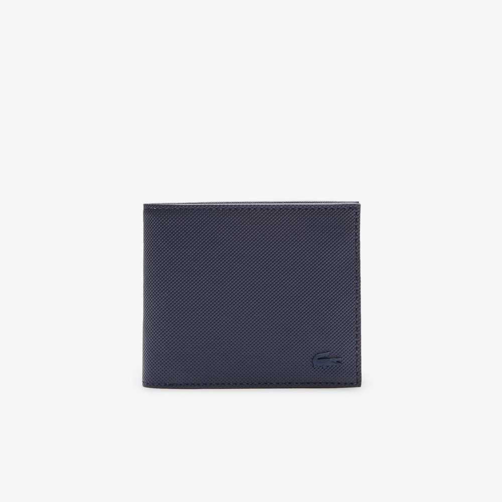 Lacoste Klassiska Petit Pique Three Card Wallet Marinblå | ADRKF-6245