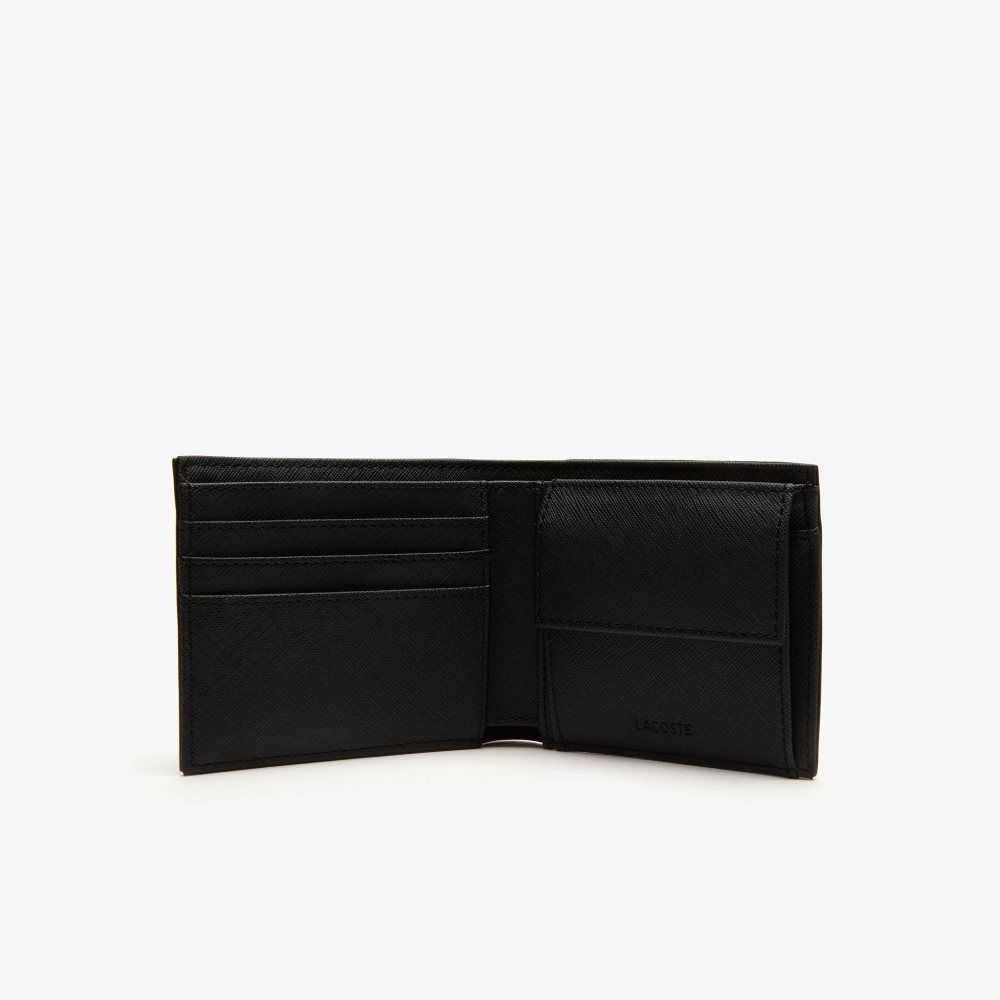 Lacoste Klassiska Petit Pique Three Card Wallet Svarta | MYOQT-1293