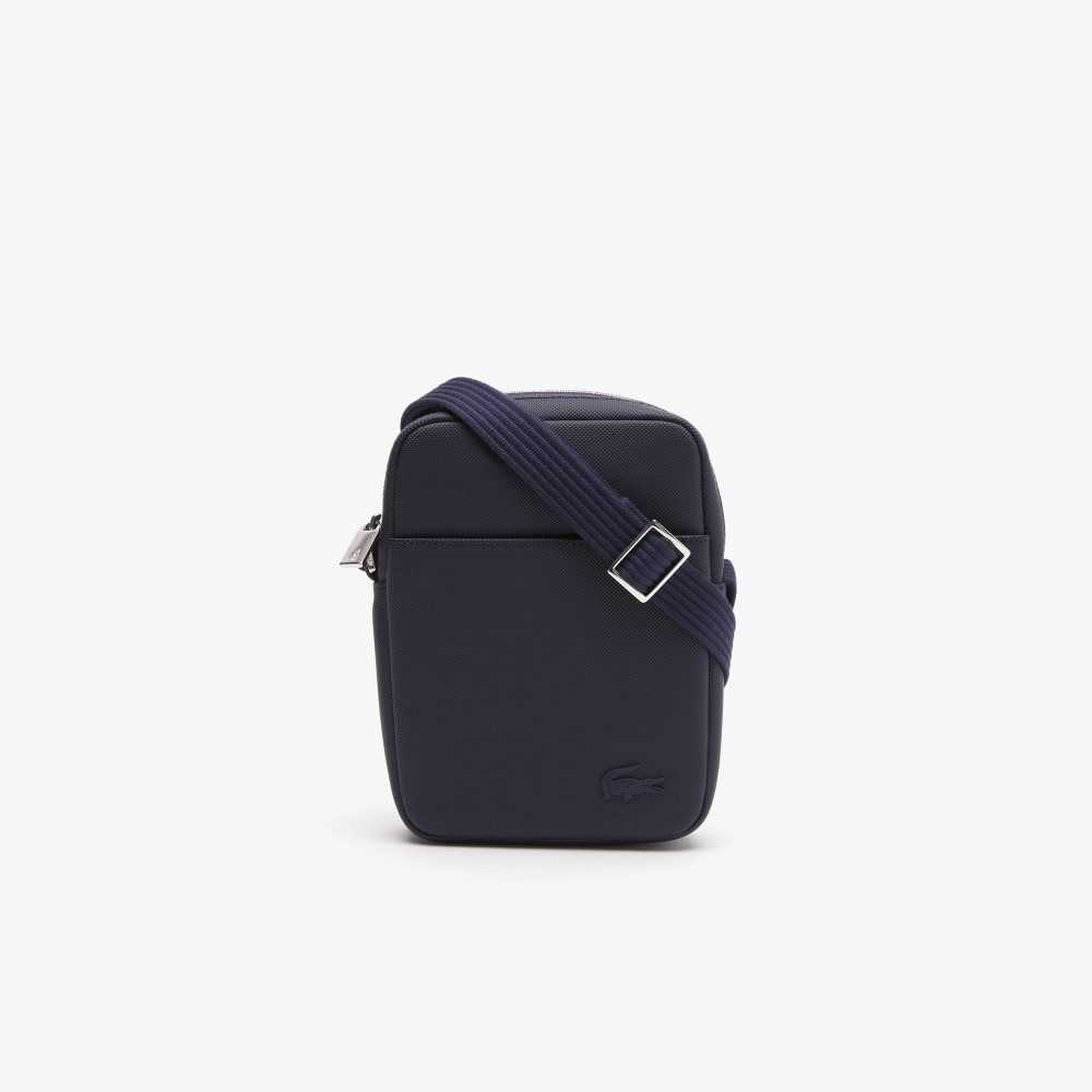 Lacoste Klassiska Petit Pique Vertical Zip Marinblå | GSJFC-4871