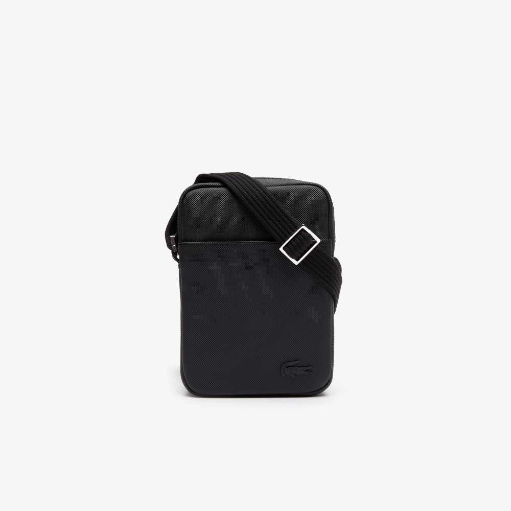 Lacoste Klassiska Petit Pique Vertical Zip Svarta | ZJHAK-0512