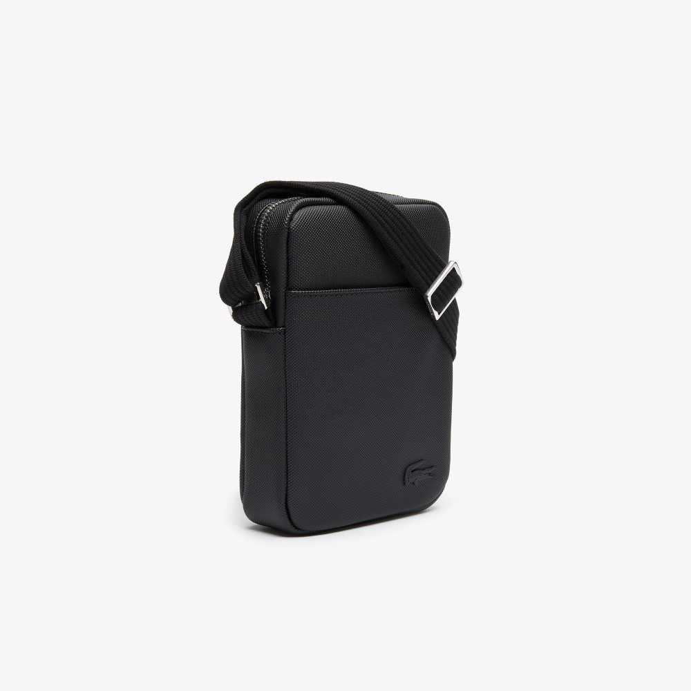 Lacoste Klassiska Petit Pique Vertical Zip Svarta | ZJHAK-0512