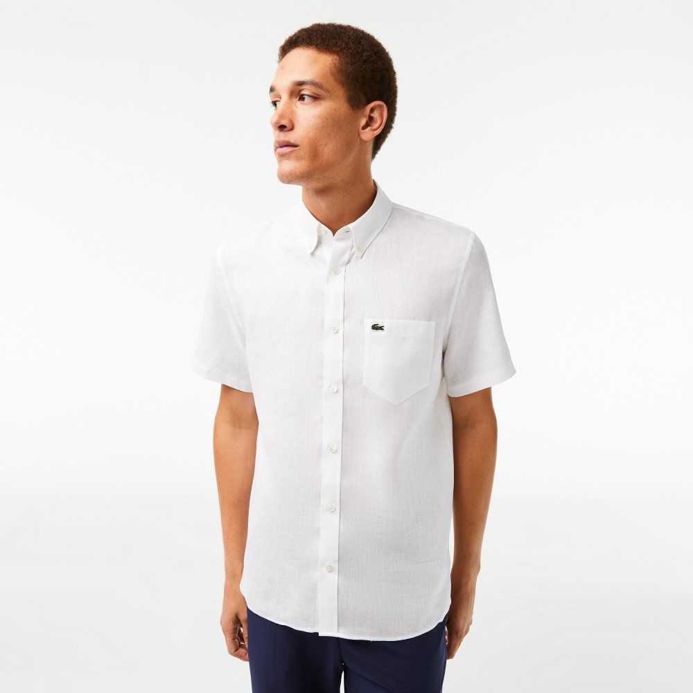 Lacoste Korta Sleeve Linen Vita | ALCTN-7502