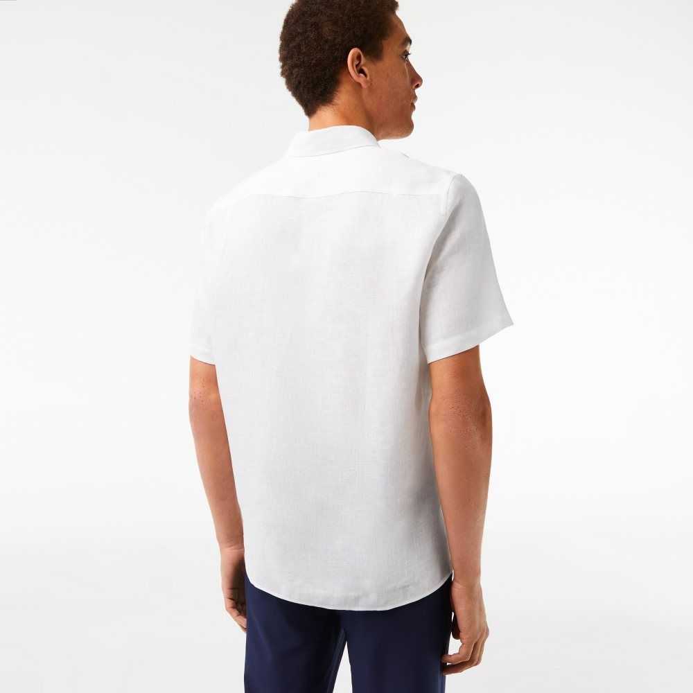 Lacoste Korta Sleeve Linen Vita | ALCTN-7502