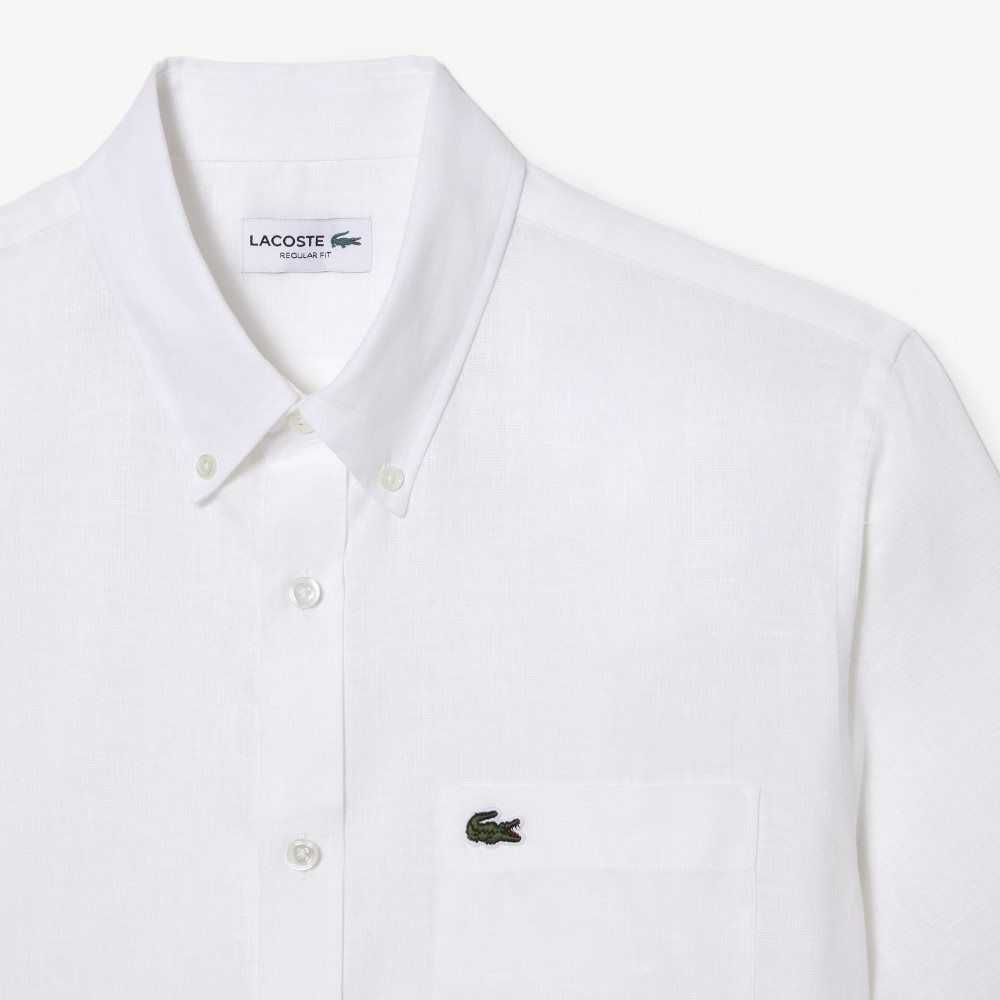 Lacoste Korta Sleeve Linen Vita | ALCTN-7502