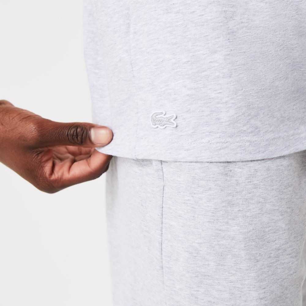 Lacoste Korta Sleeve Three-Tone Crew Neck Pajama T-Shirt Grå | HXDKF-3927