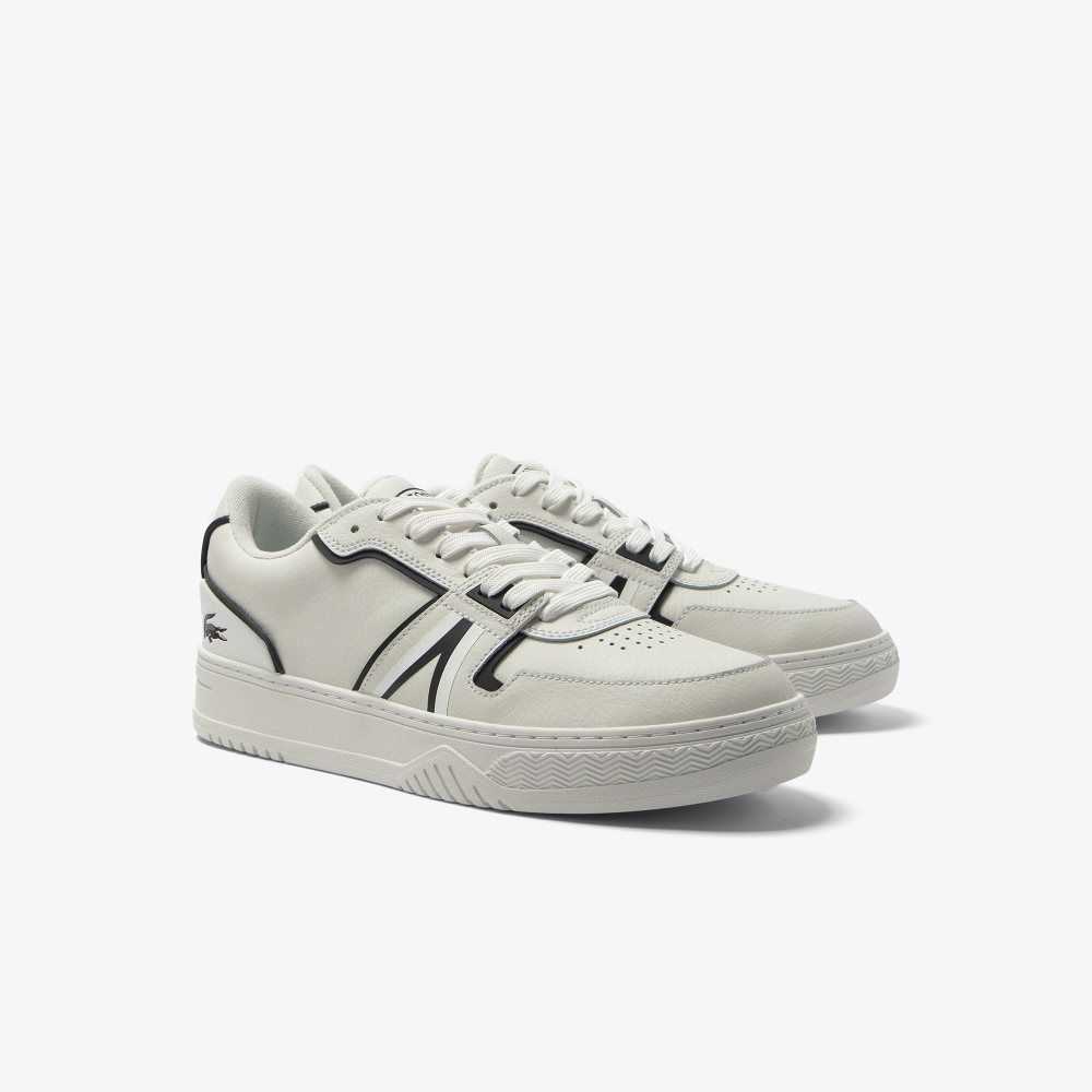 Lacoste L001 Baseline Läder Vita Svarta | QWPOG-5749