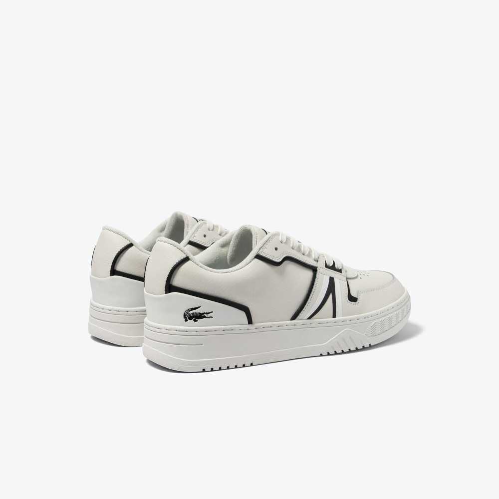 Lacoste L001 Baseline Läder Vita Svarta | QWPOG-5749