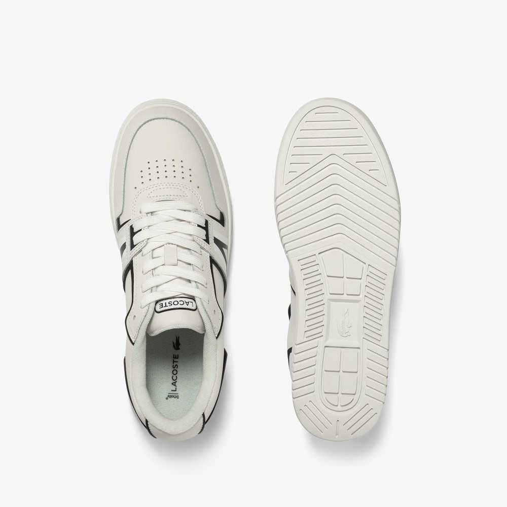 Lacoste L001 Baseline Läder Vita Svarta | QWPOG-5749