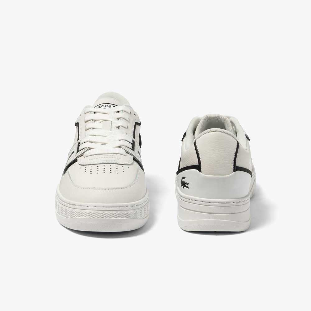 Lacoste L001 Baseline Läder Vita Svarta | QWPOG-5749