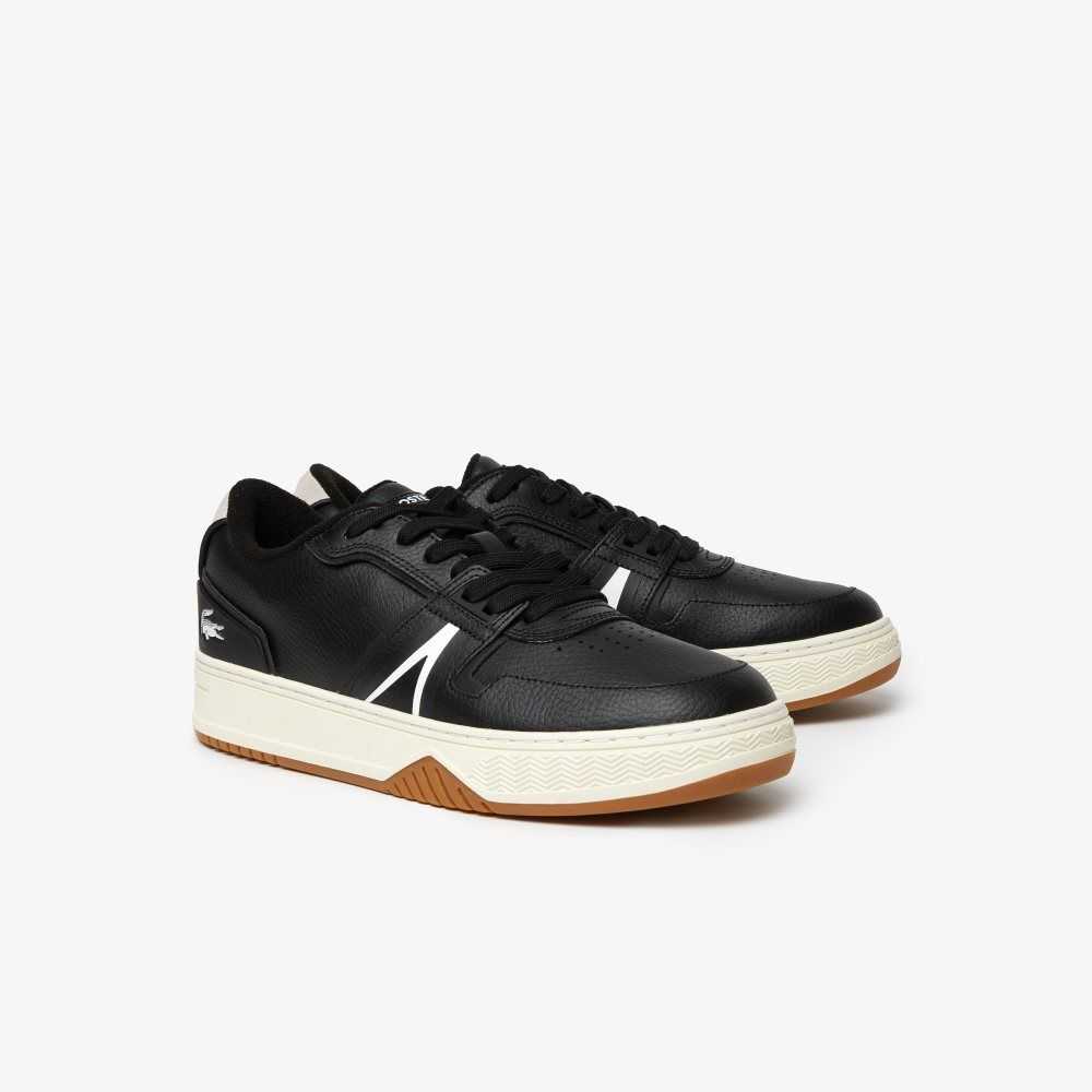 Lacoste L001 Läder Popped Heel Svarta | EZFIC-2413