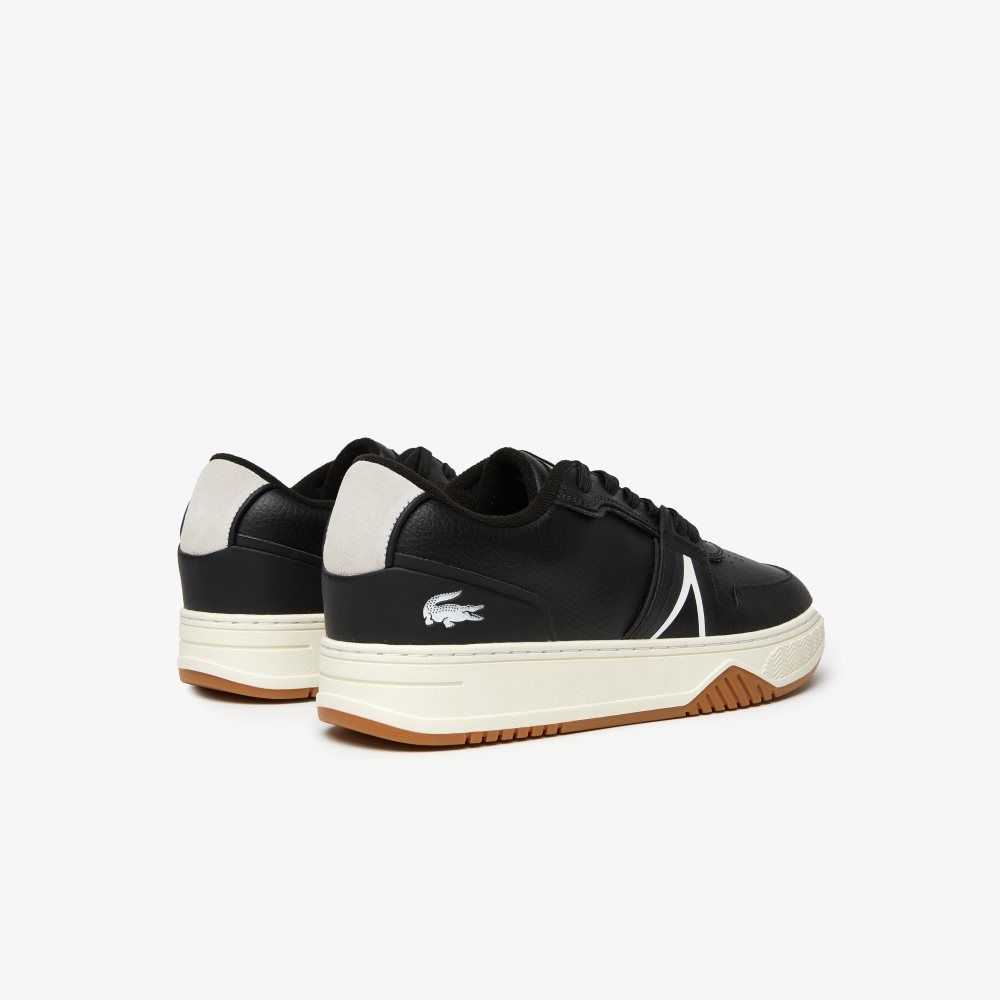 Lacoste L001 Läder Popped Heel Svarta | EZFIC-2413