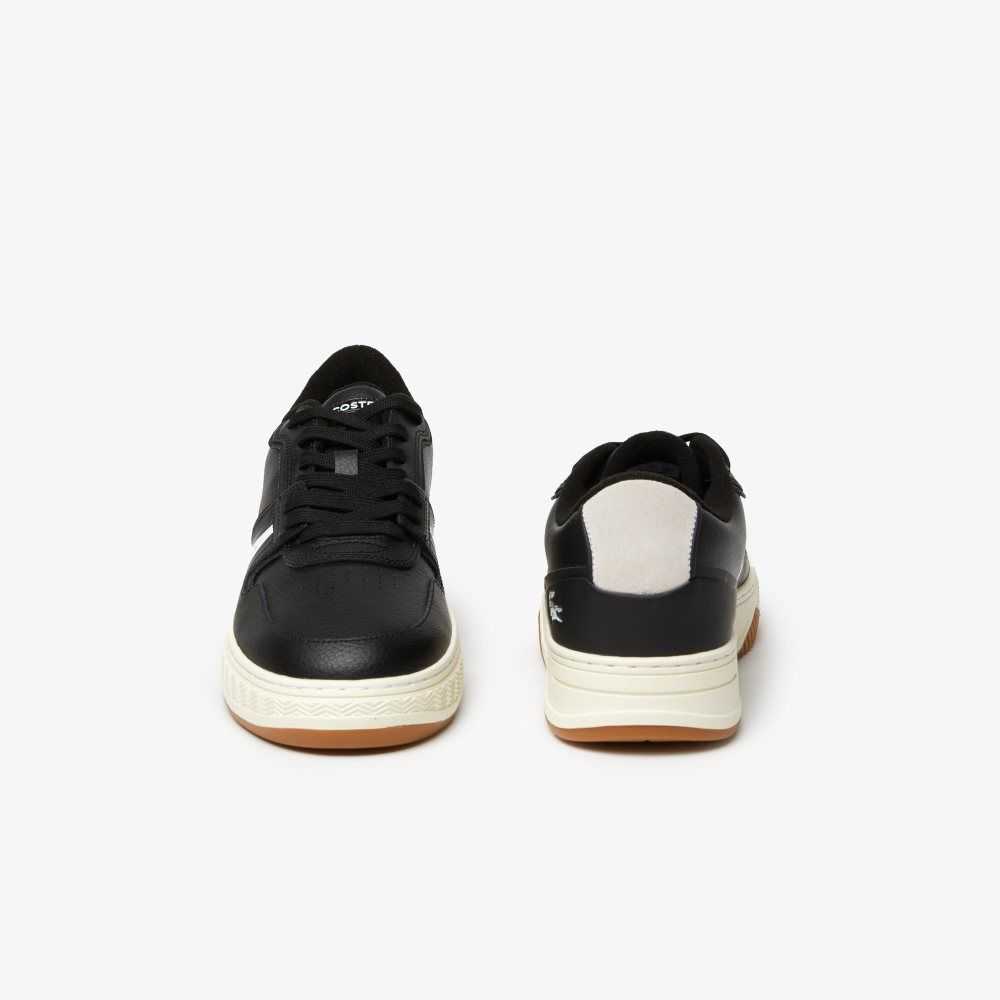 Lacoste L001 Läder Popped Heel Svarta | EZFIC-2413