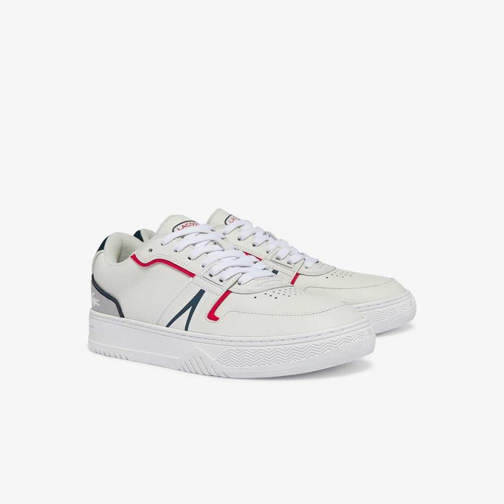 Lacoste L001 Läder Vita Blå Röda | PGVRH-6094