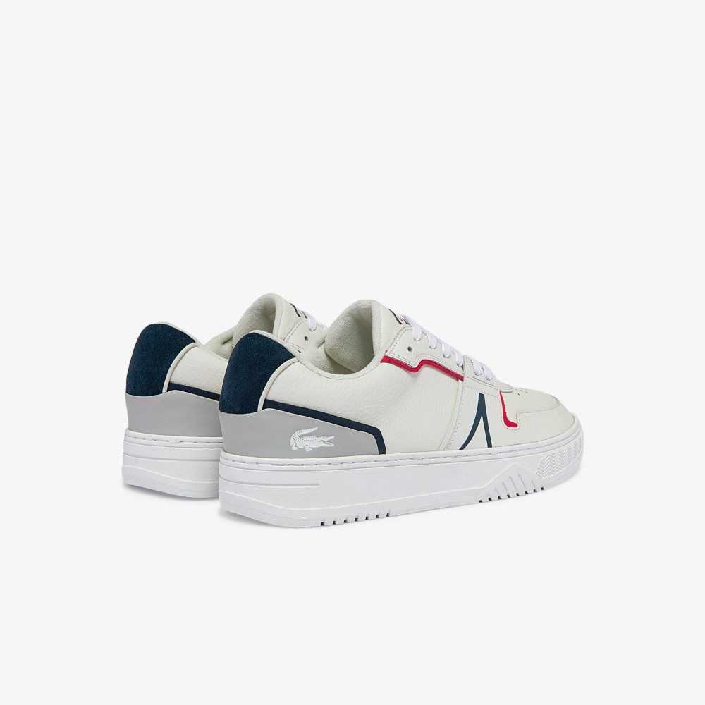 Lacoste L001 Läder Vita Blå Röda | PGVRH-6094