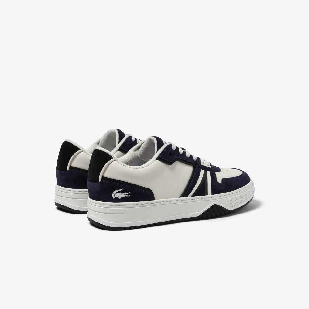 Lacoste L001 Läder Vita Marinblå | VQZSJ-5483