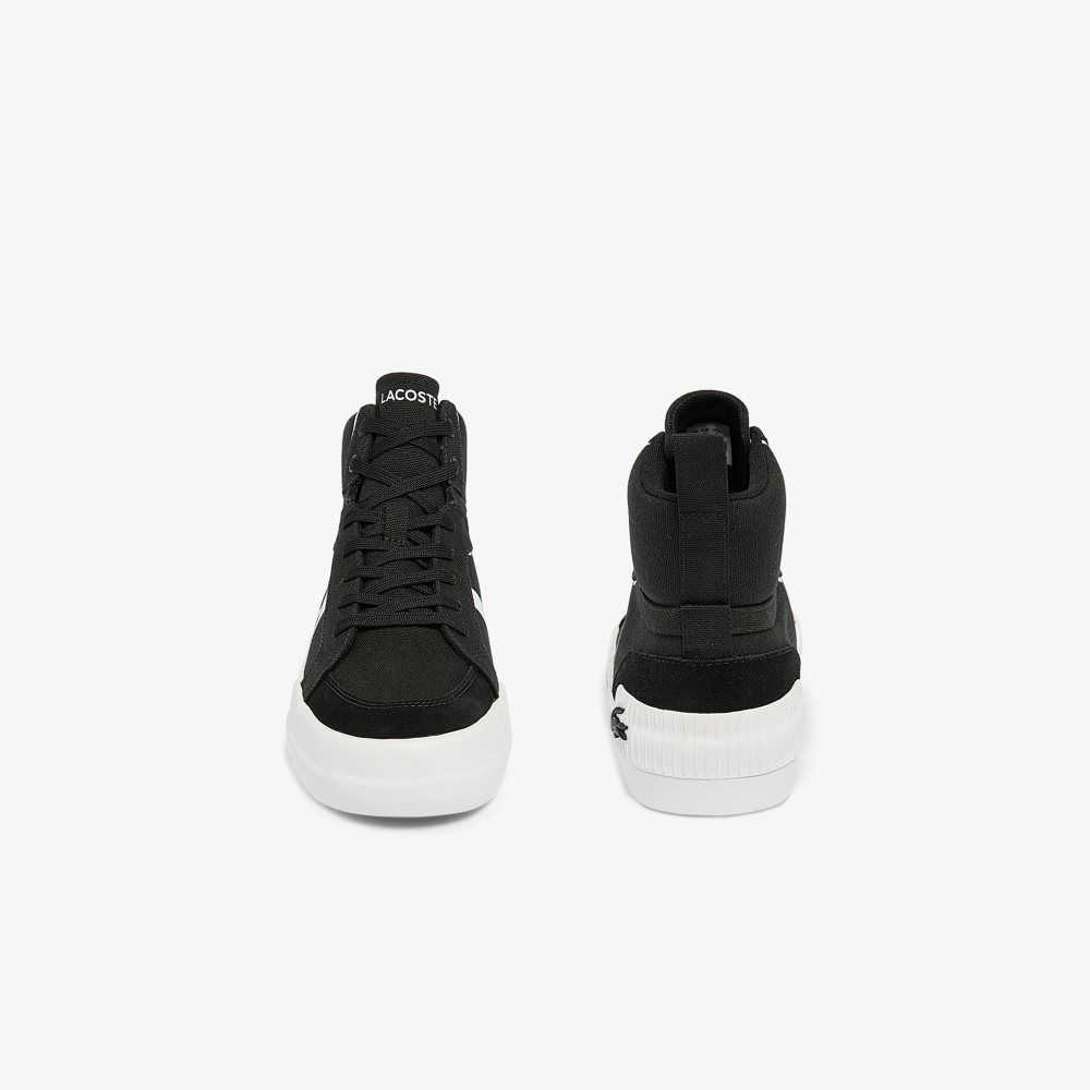 Lacoste L004 Mid Canvas Svarta Vita | GMXYF-5149