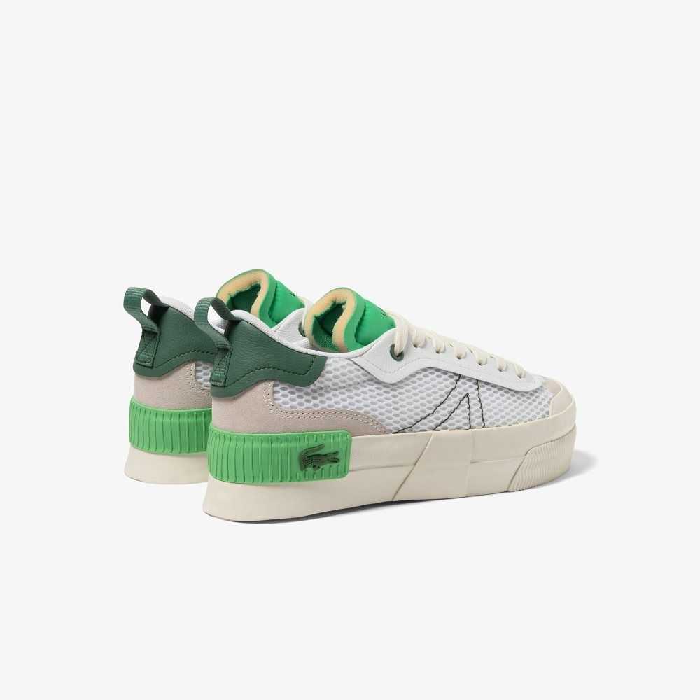 Lacoste L004 Platform Heel Pop Vita Gröna | UORFX-4067