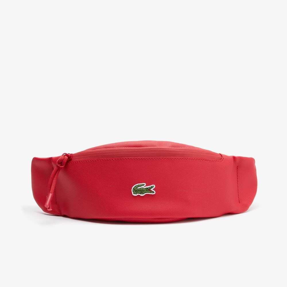 Lacoste LCST Coated Canvas Zippered Fanny Pack Röda | DKYBN-7629