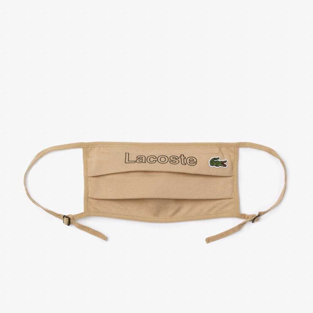 Lacoste LIVE Face Protection Mask print and adjustable Beige | DUQOH-3765