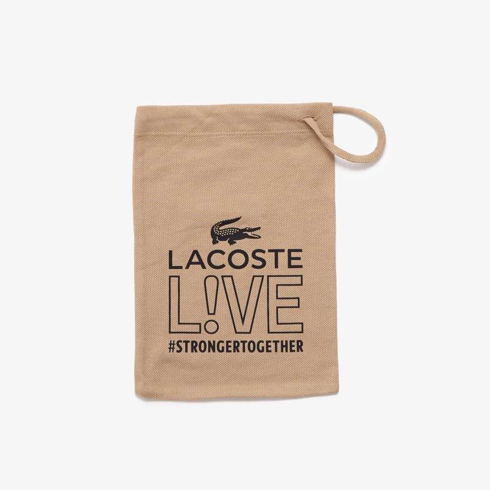 Lacoste LIVE Face Protection Mask print and adjustable Beige | DUQOH-3765