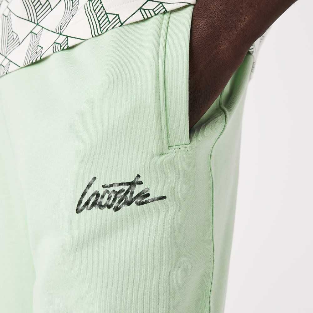 Lacoste LIVE Heritage Print Bomull Fleece Gröna | DPXHZ-8163