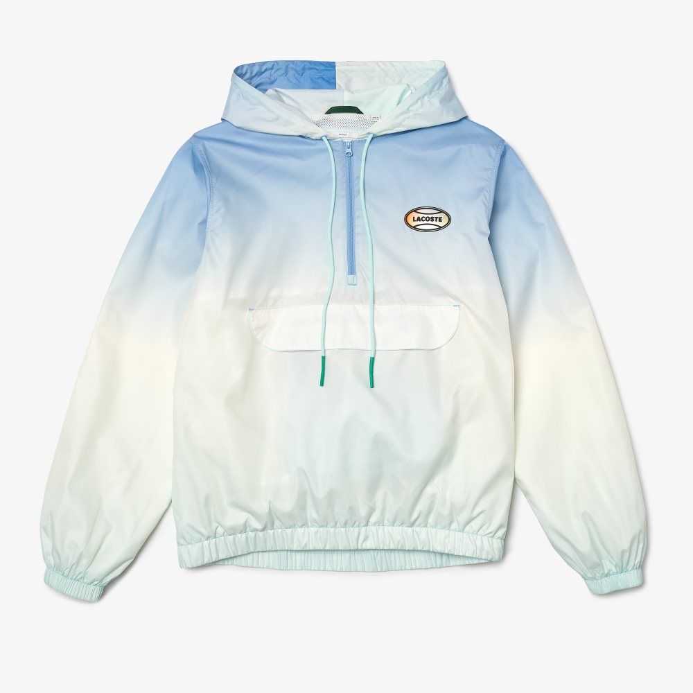 Lacoste LIVE Lätta Pullover Windbreaker Blå Vita Turkos | ZEHFC-0479