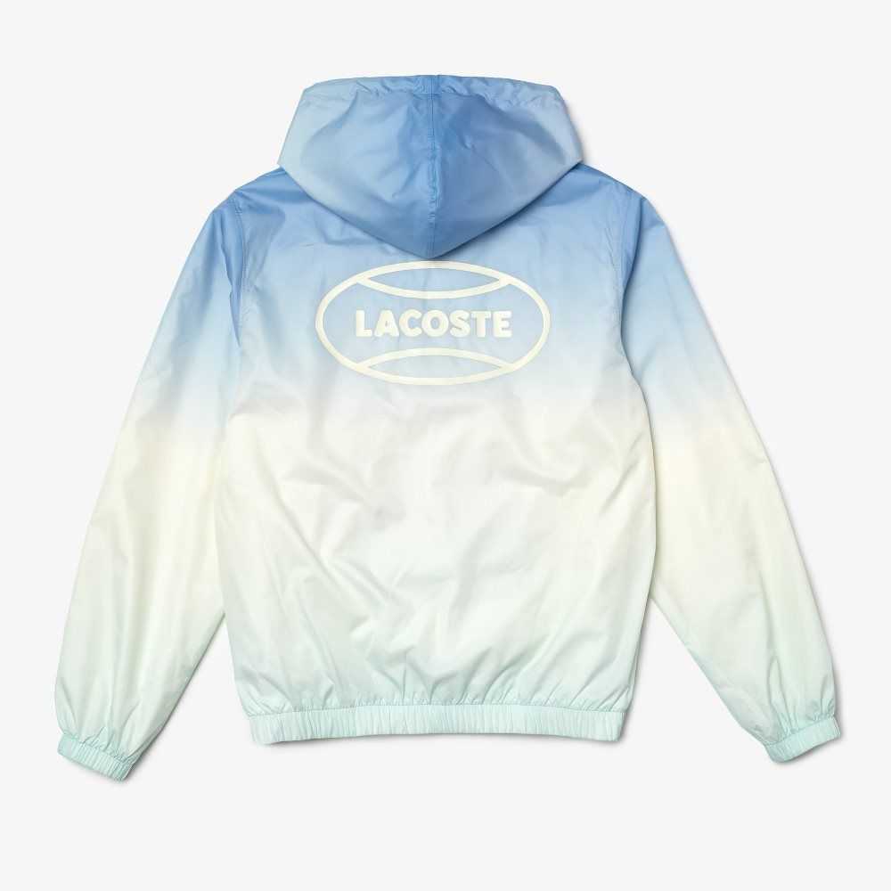 Lacoste LIVE Lätta Pullover Windbreaker Blå Vita Turkos | ZEHFC-0479