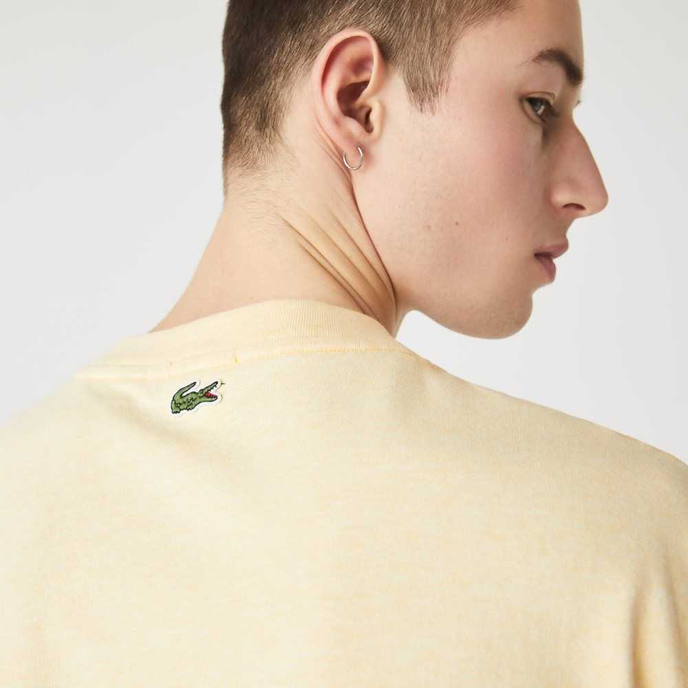 Lacoste LIVE Summer Pack Loose Fit Flecked Bomull Gula | FYQMJ-8524