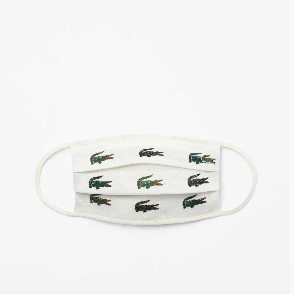 Lacoste L.12.12 Bomull Face Masks 3-Pack Gröna Vita | BPEGK-5697