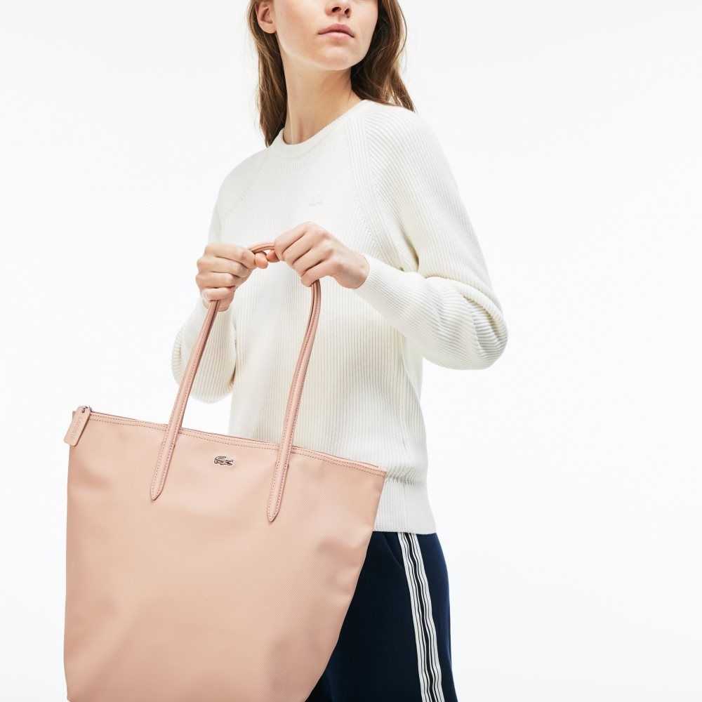 Lacoste L.12.12 Concept Vertical Zip Tote Rosa | FGMPE-0562