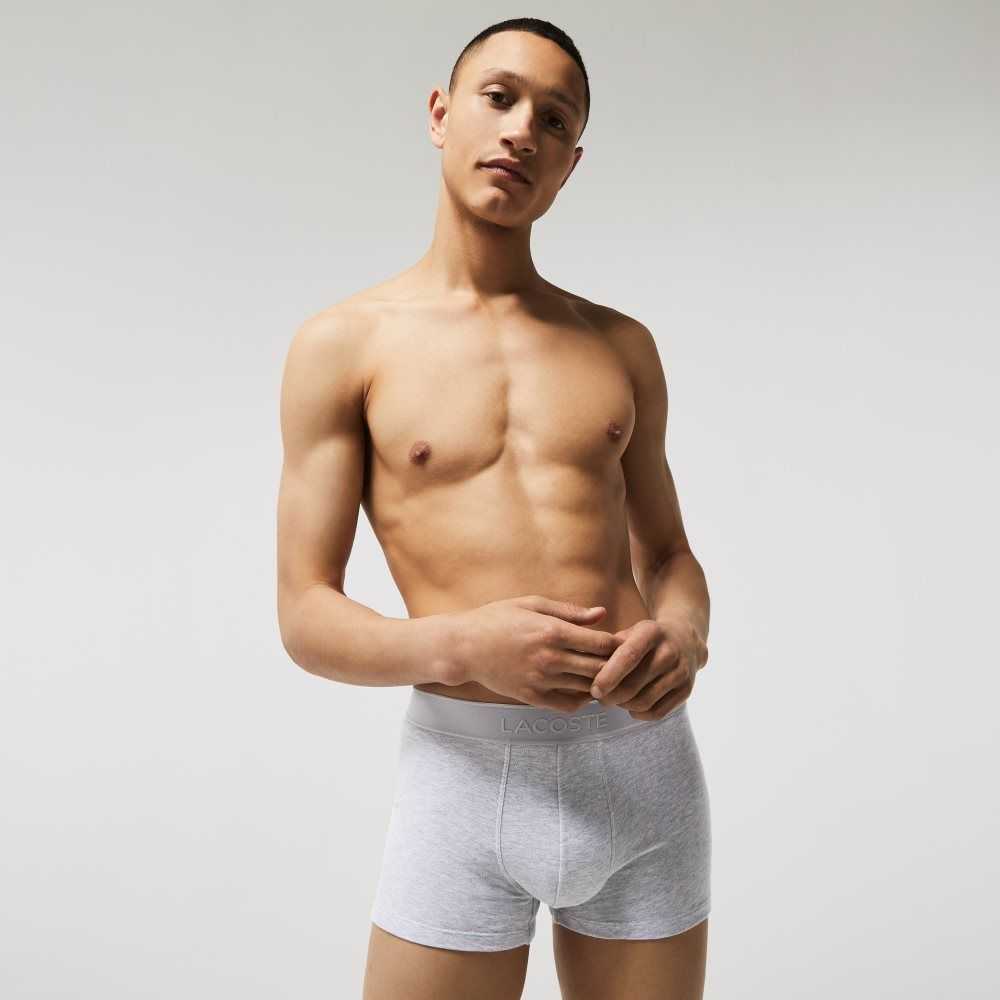 Lacoste L.12.12 Pique Boxer Briefs 2-Pack Svarta Grå | UPVCH-4075