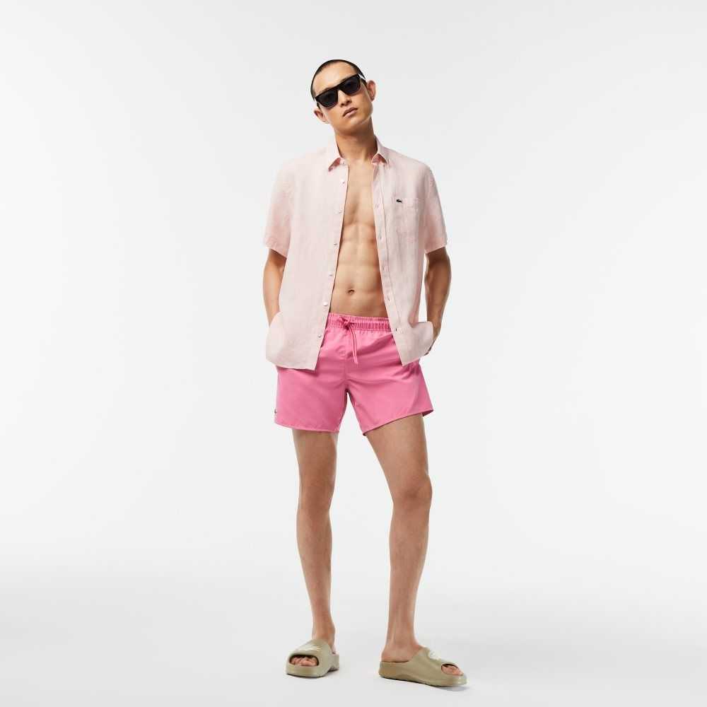 Lacoste Light Quick-Dry Swim Rosa Gröna | VOYDX-7385