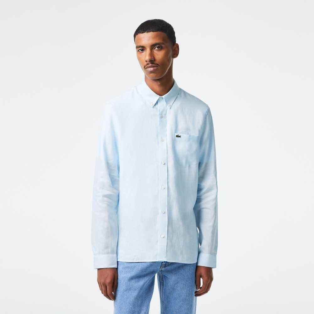 Lacoste Linen Ljusblå | YLPMF-2167