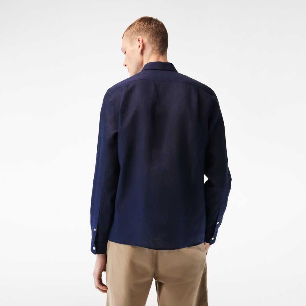 Lacoste Linen Marinblå Blå | BKLYF-6785