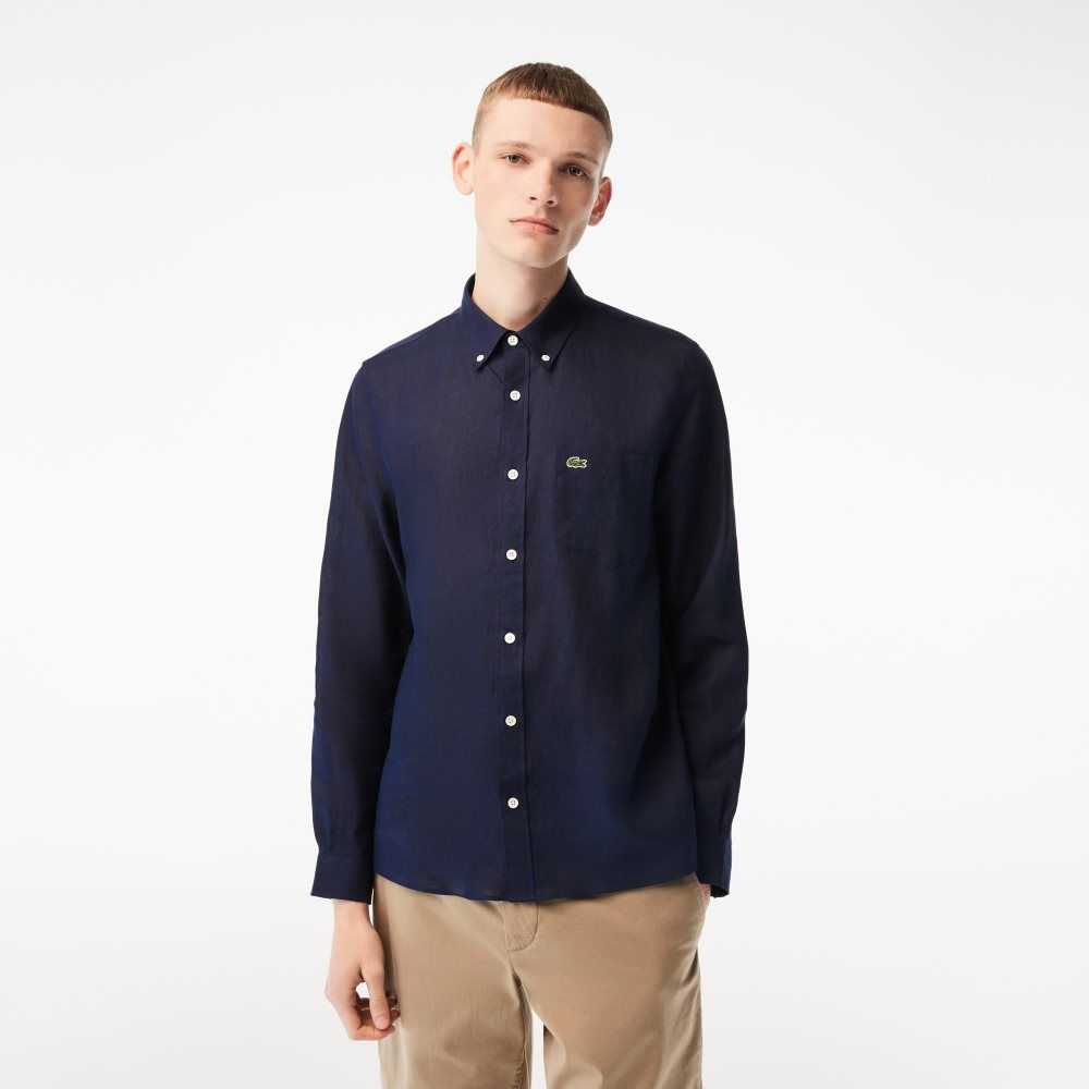 Lacoste Linen Marinblå Blå | BKLYF-6785