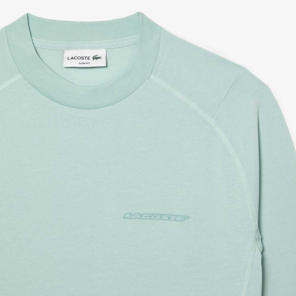 Lacoste Long Sleeve Organic Bomull Slim Fit Mintgröna | IJRAO-0493