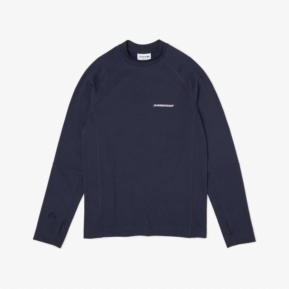 Lacoste Long Sleeve Organic Bomull Slim Fit Blå | XSMFW-1708