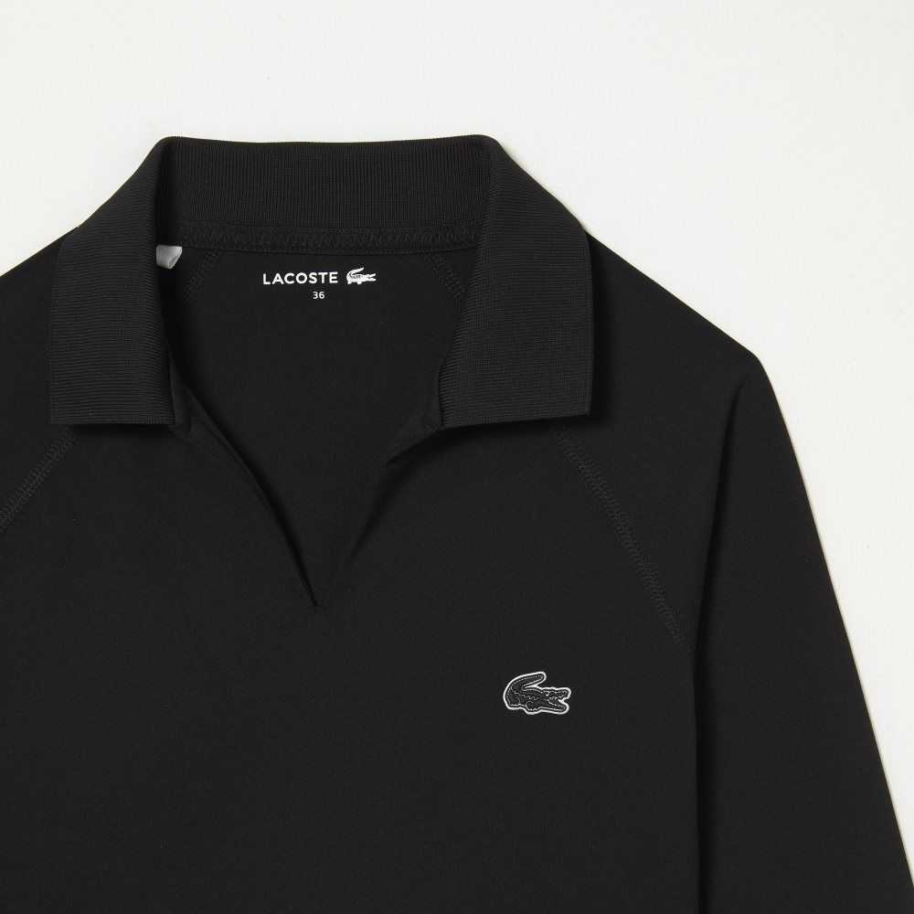 Lacoste Long Sleeve Recycled Polyamide Korta Svarta | QWMBY-6173