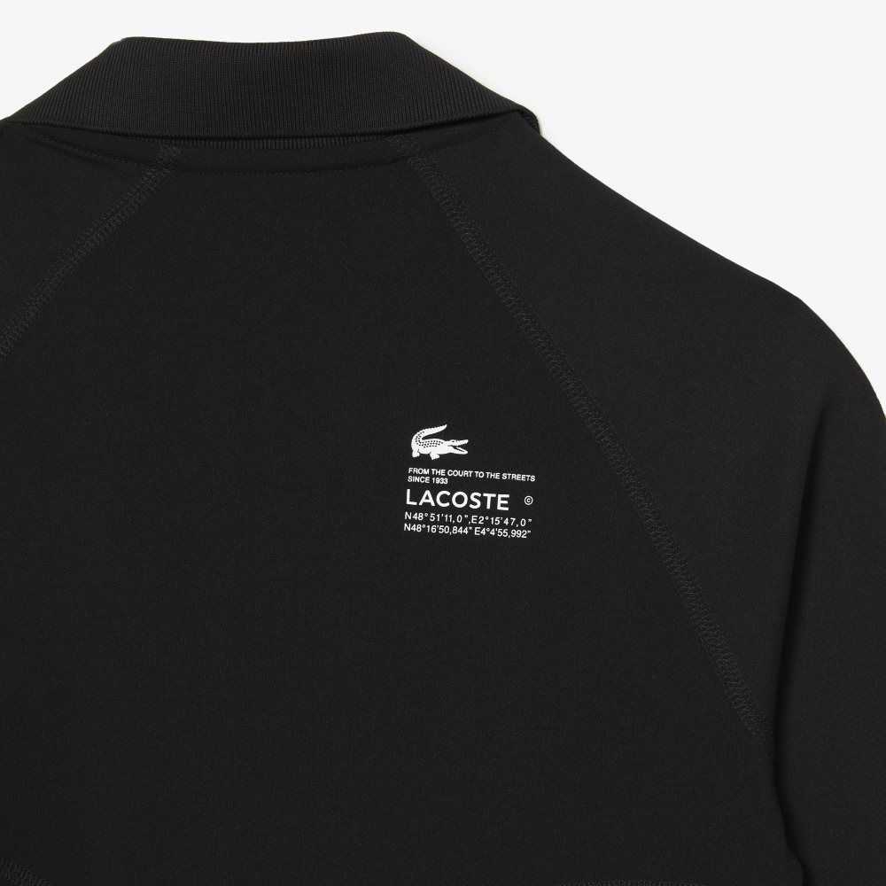 Lacoste Long Sleeve Recycled Polyamide Korta Svarta | QWMBY-6173