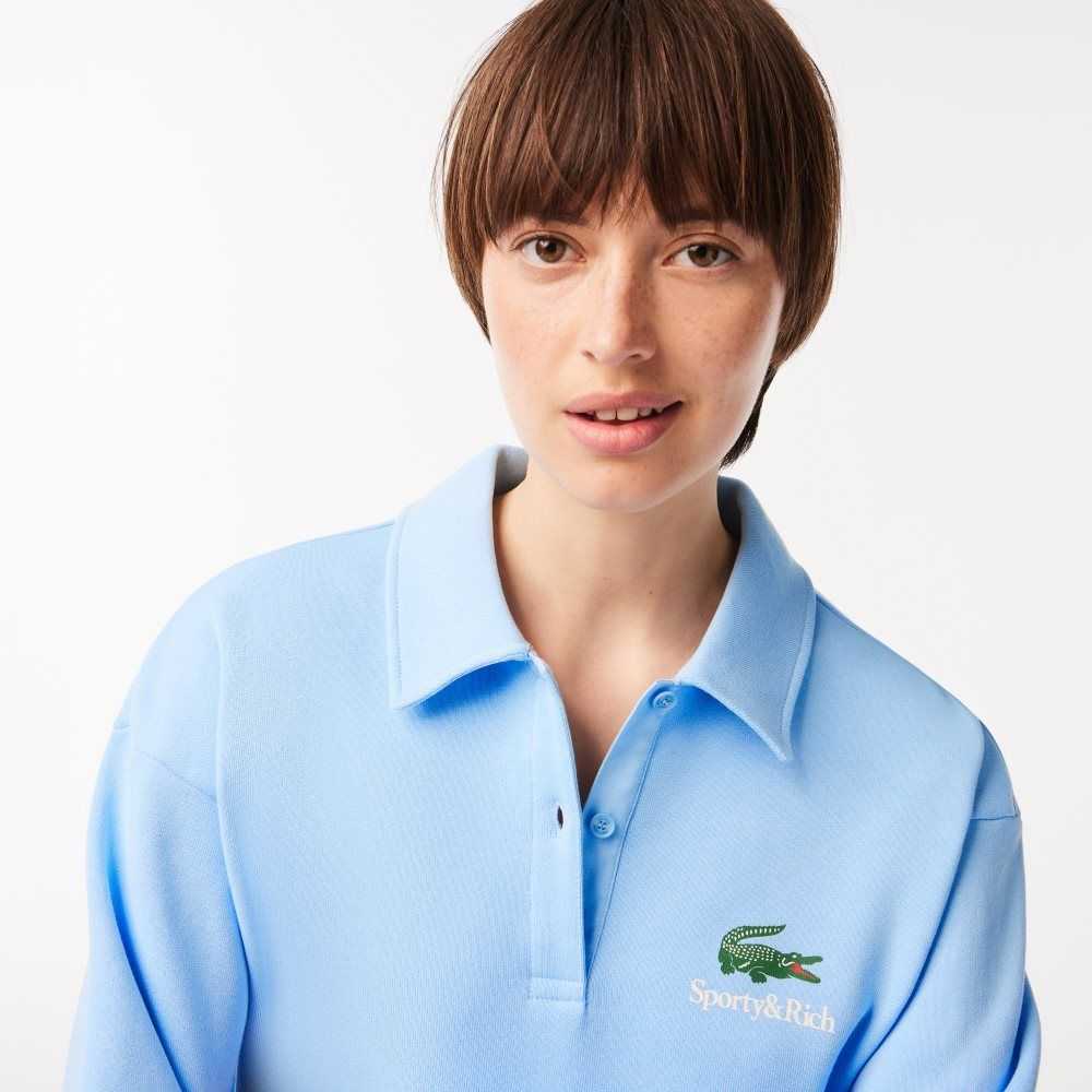 Lacoste Long Sleeve x Sportiga & Rich Blå | SGTNJ-1087