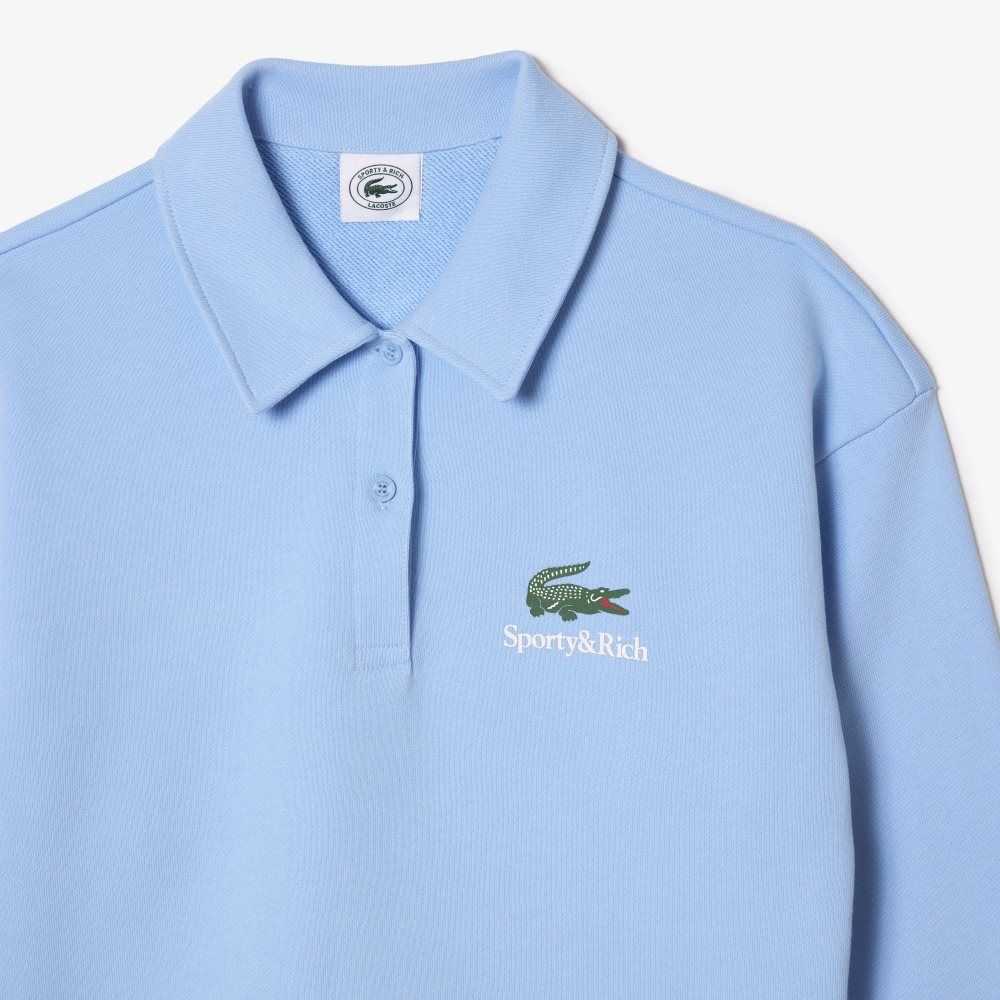 Lacoste Long Sleeve x Sportiga & Rich Blå | SGTNJ-1087