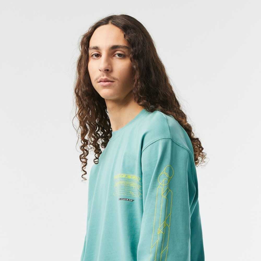 Lacoste Loose Fit Bomull Jersey Long Sleeve Mintgröna | GXIZD-0748