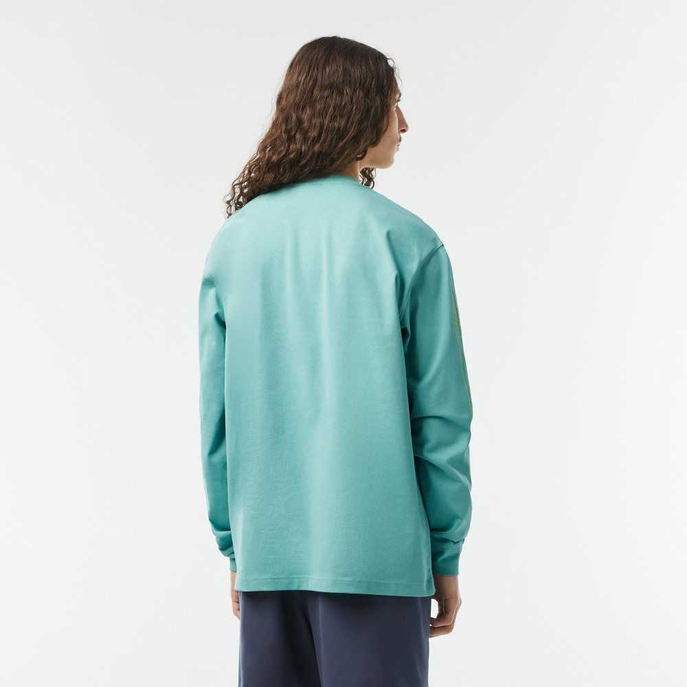 Lacoste Loose Fit Bomull Jersey Long Sleeve Mintgröna | GXIZD-0748