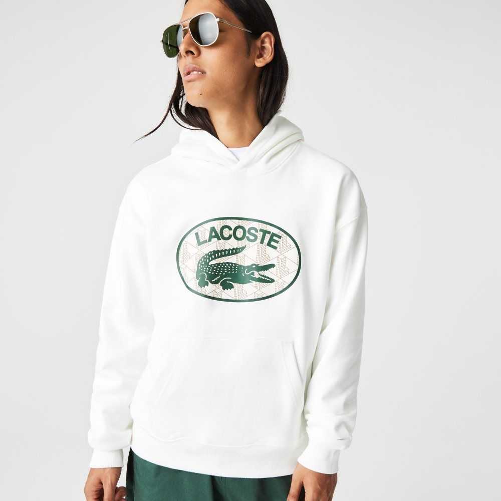 Lacoste Loose Fit Branded Monogram Hooded Vita | KYXHL-4357