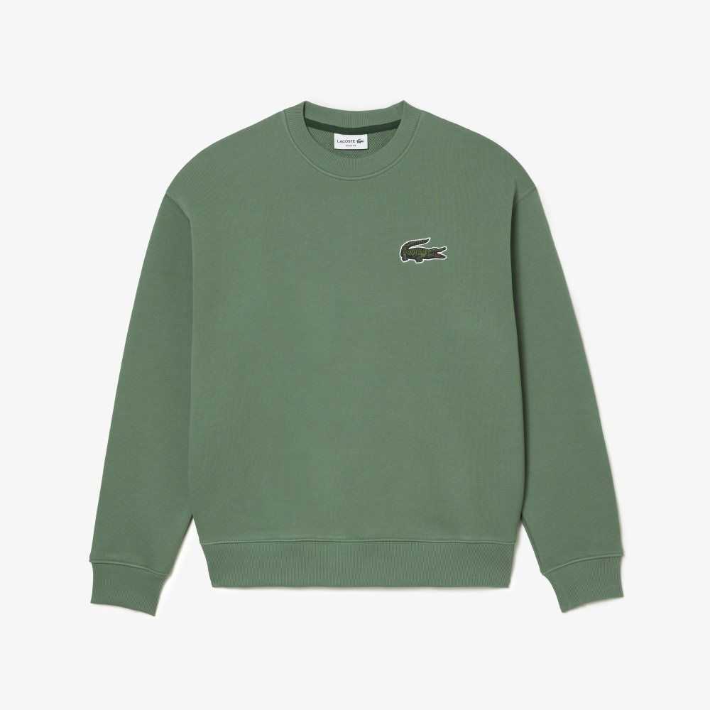 Lacoste Loose Fit Crocodile Badge Khaki Gröna | NEKSM-7849