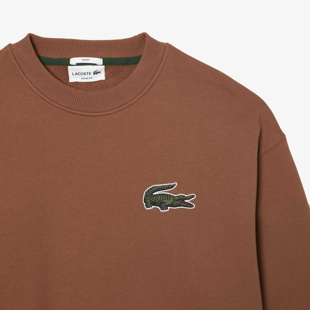 Lacoste Loose Fit Crocodile Badge Ljusbruna | LQUGM-2185