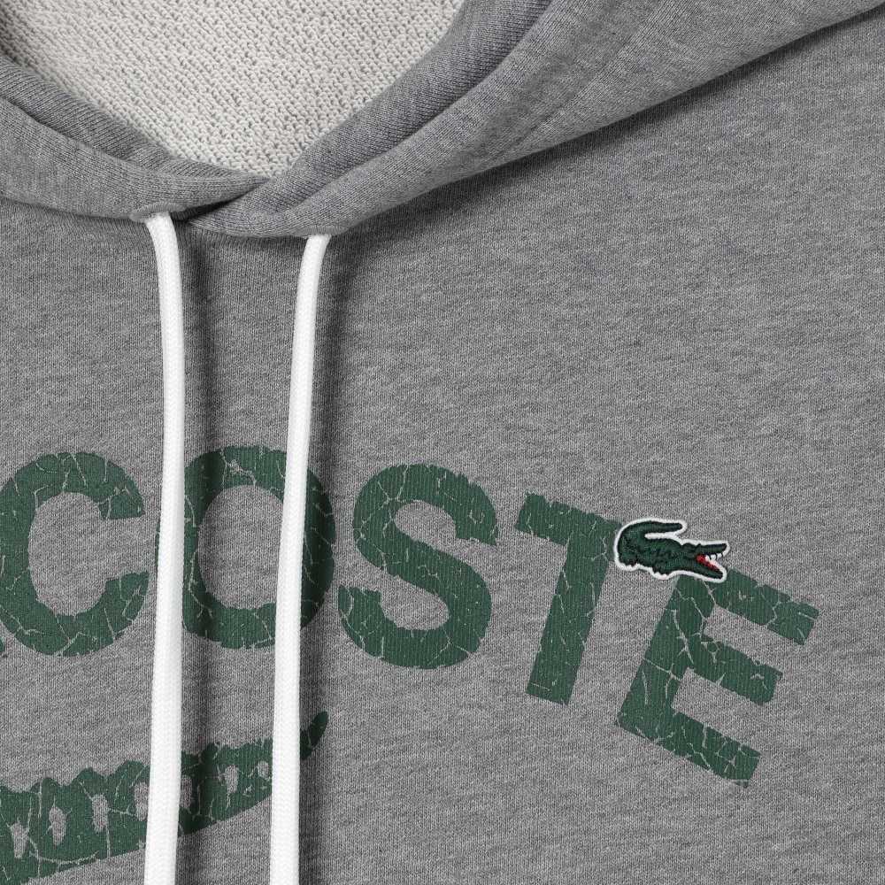 Lacoste Loose Fit Crocodile Hooded Grå | TUDGN-2790