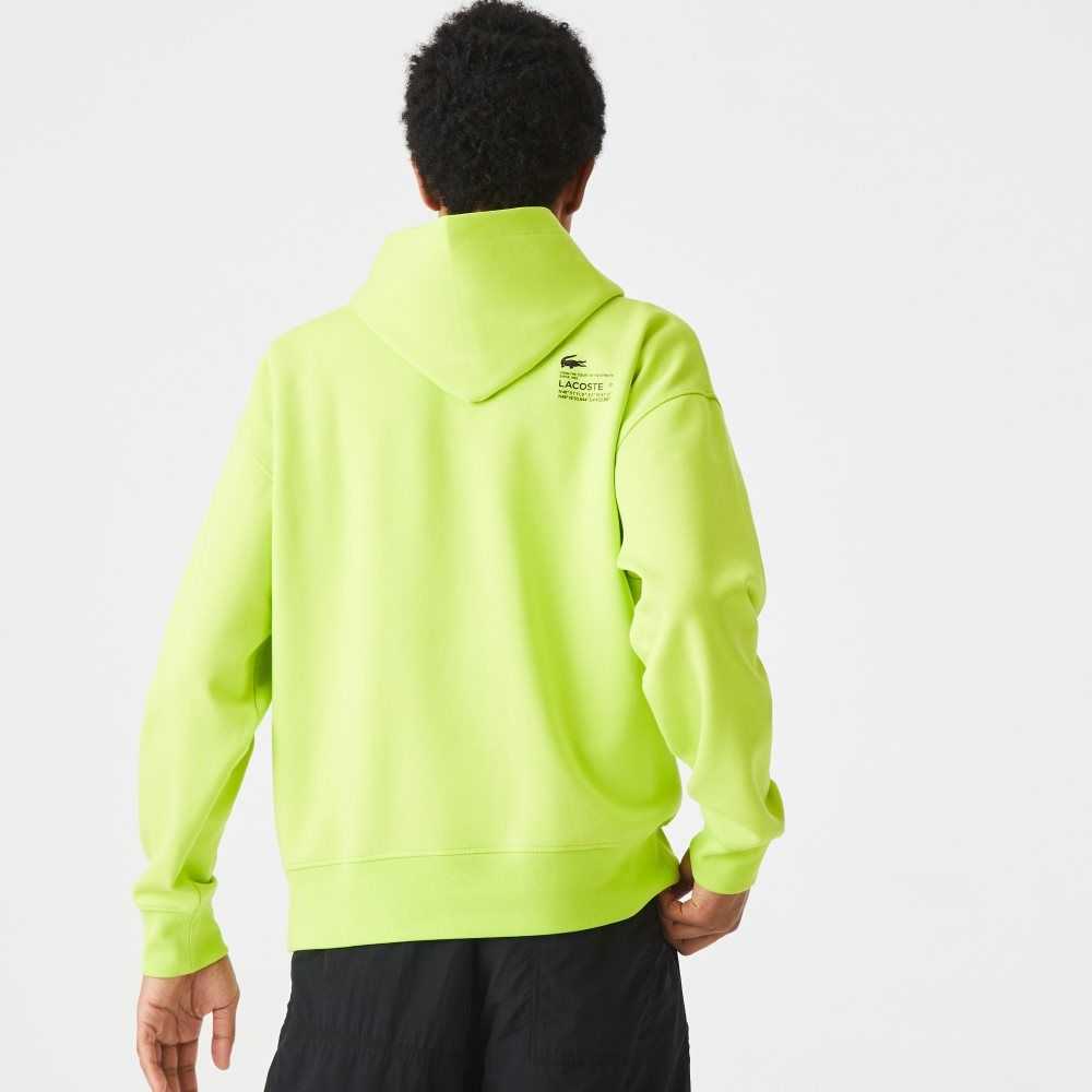 Lacoste Loose Fit Hooded Gula | FJCTN-9420