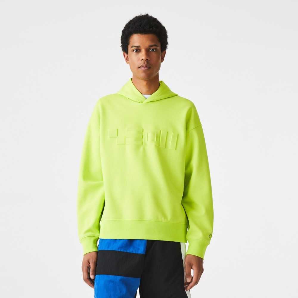 Lacoste Loose Fit Hooded Gula | FJCTN-9420