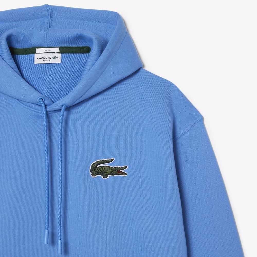 Lacoste Loose Fit Hooded Organic Bomull Blå | RDCPZ-7891